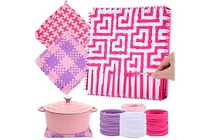 PREBOX Pro 10 Inch Potholder Loom Kit for Kids & Beginners, Large Weaving Loom Crafts for Girls Age 6-12 Year Old & Adults, Gift Ideas for Birthday & Christmas, 112 Delicate Loops to Make 2 Pot Holders