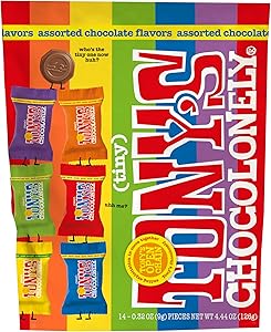 Tony’s Chocolonely Assorted Chocolate Candy Pieces, Belgian Milk & Dark Chocolate, Caramel Sea Salt, Almond Sea Salt, Honey A