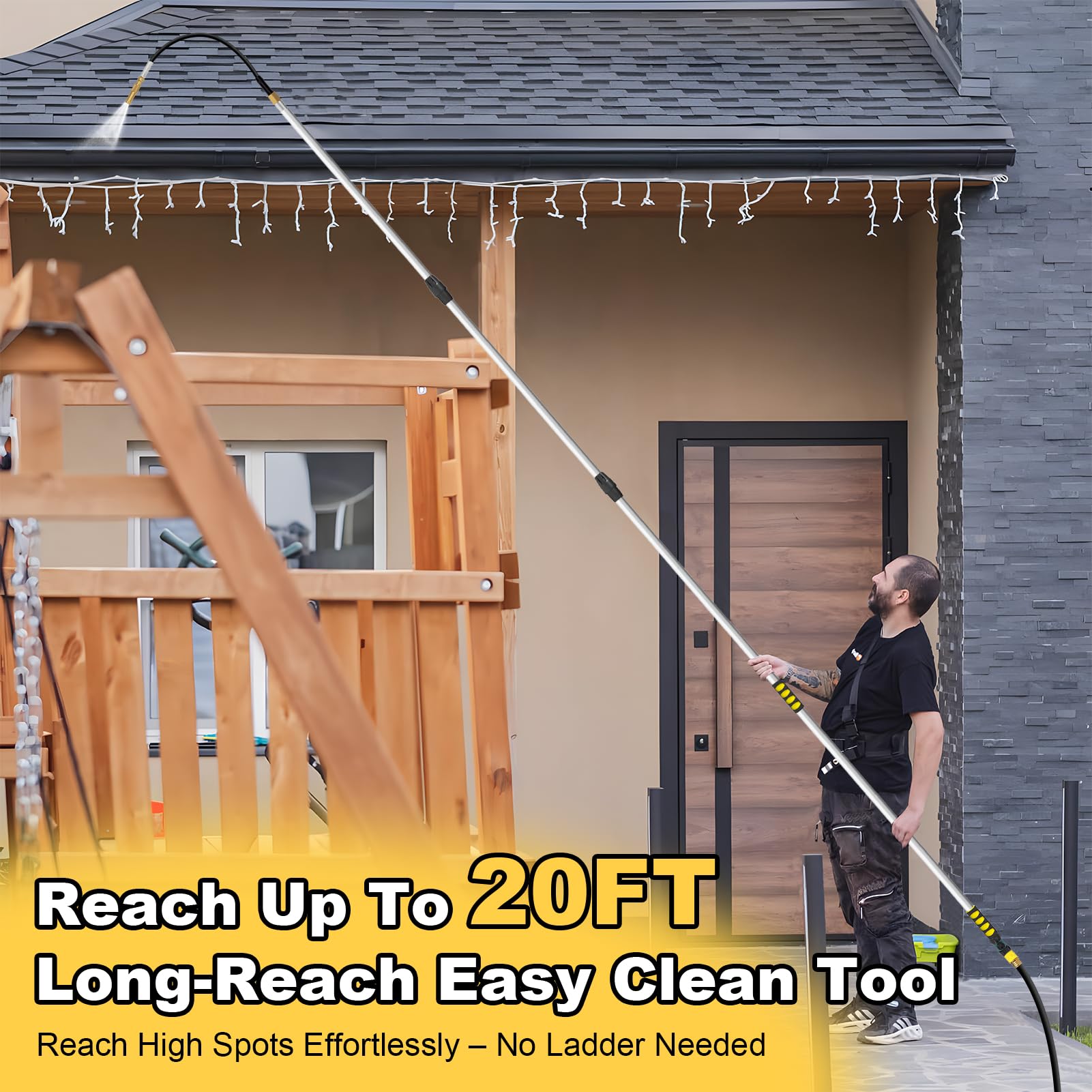 Condition photo showing New/Like New for orvella 20ft reach telescopic gutter cleaning tools from ground, rain gutter cleaner tool/03