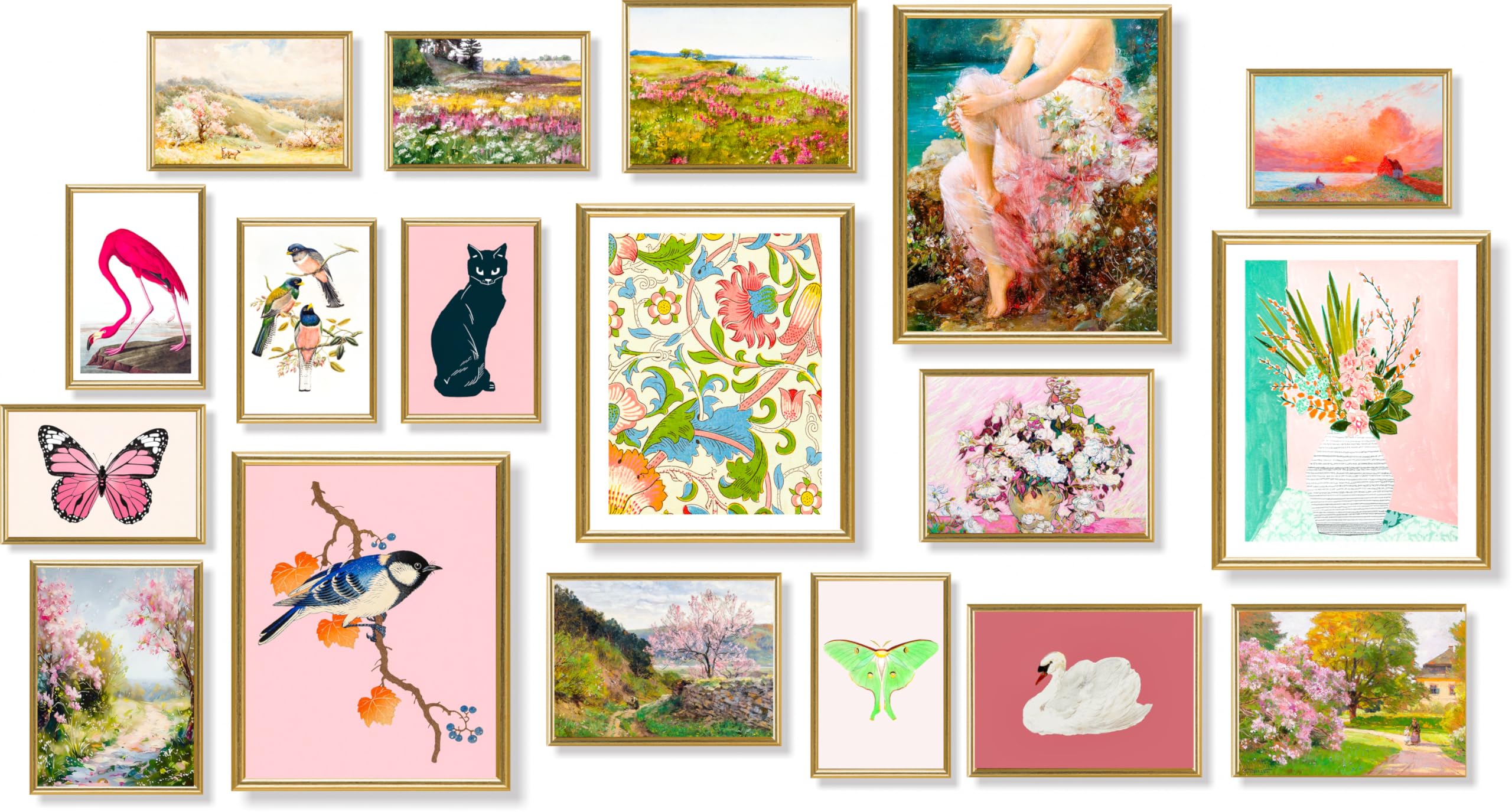 Photo 1 of 18 PCS Colorful Eclectic Wall Art Decor, Famous Artist Posters ,Eclectic Room Decor Aesthetic, Vintage Maximalist Wall Decor, French Country Decor Botanical Boho Wall Decor for Bedroom Dorm (L1)