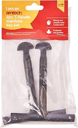 Amtech C3185 2 Piece T-Handle Manhole Key Set view 2