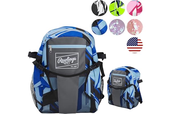 Rawlings | REMIX Backpack Equipment Bag | T-Ball & Youth Baseball / Softball | Royal