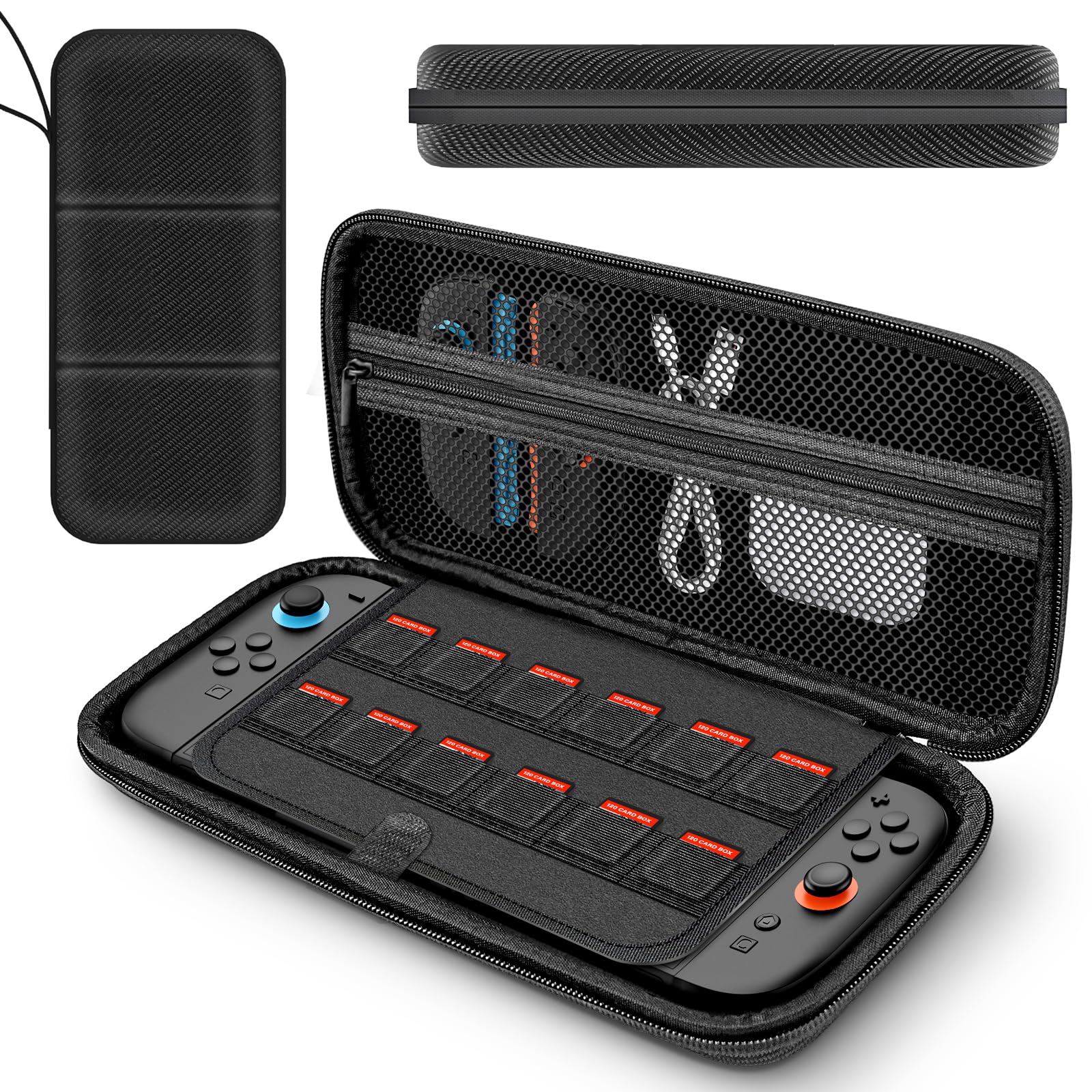 iPLYGAM Carrying Case for Nintendo Switch 2(2025), Protective Hard Shell Travel Switch 2 Case Holder 12 Game Cartridge Slots, Portable Carry Handbag Pouch for Console&Accessories, Black
