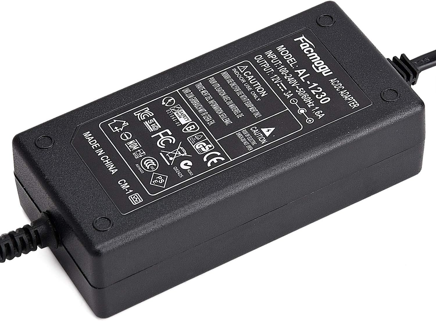 Facmogu DC 12V 3A Power Adapter, 36 Watt AC 100-240V to DC 12Volt Transformers, Switching Power Supply for LCD Monitor, Wireless Router, CCTV Cameras 2.1mm X 5.5mm US Plug: Home Audio & Theater
