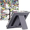 BOZHUORUI Stand Case for 7" Onyx Boox Go 7 Series (2024/2025 Released) & Boox Page e-Reader - Premium PU Leather Sleeve Cover with Two Hand Straps/Auto Sleep/Wake (Lucky Tree)