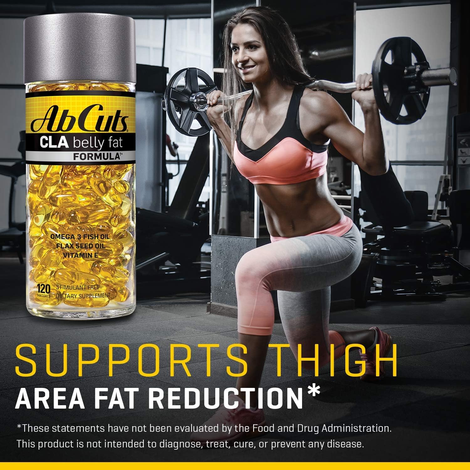 Ab Cuts CLA Belly Fat Formula, Weight Loss Supplement for Men and Women, Fat Burner, Omega 3 Fish Oil, Flaxseed Oil, Vitamin E, 120 Softgels: Health & Personal Care