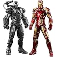 LonullyMege Ironman Action Figures Set 2 Pack Metal Painting All Joints Movable 7 Inch Collectible Model Toys (WM1 & MK43)