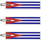 LLBFHH 3 Pcs Cuba Cubans Country Flag Keychain,Woven label Key Chains for Car Keys,Fabric Key Chains Men and Women,Used for Various Decorations.