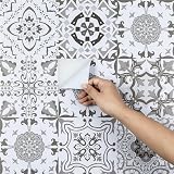 Hode Tile Stickers 24pc 15x15cm Moroccan Grey White PVC Waterproof Self Adhesive view 6