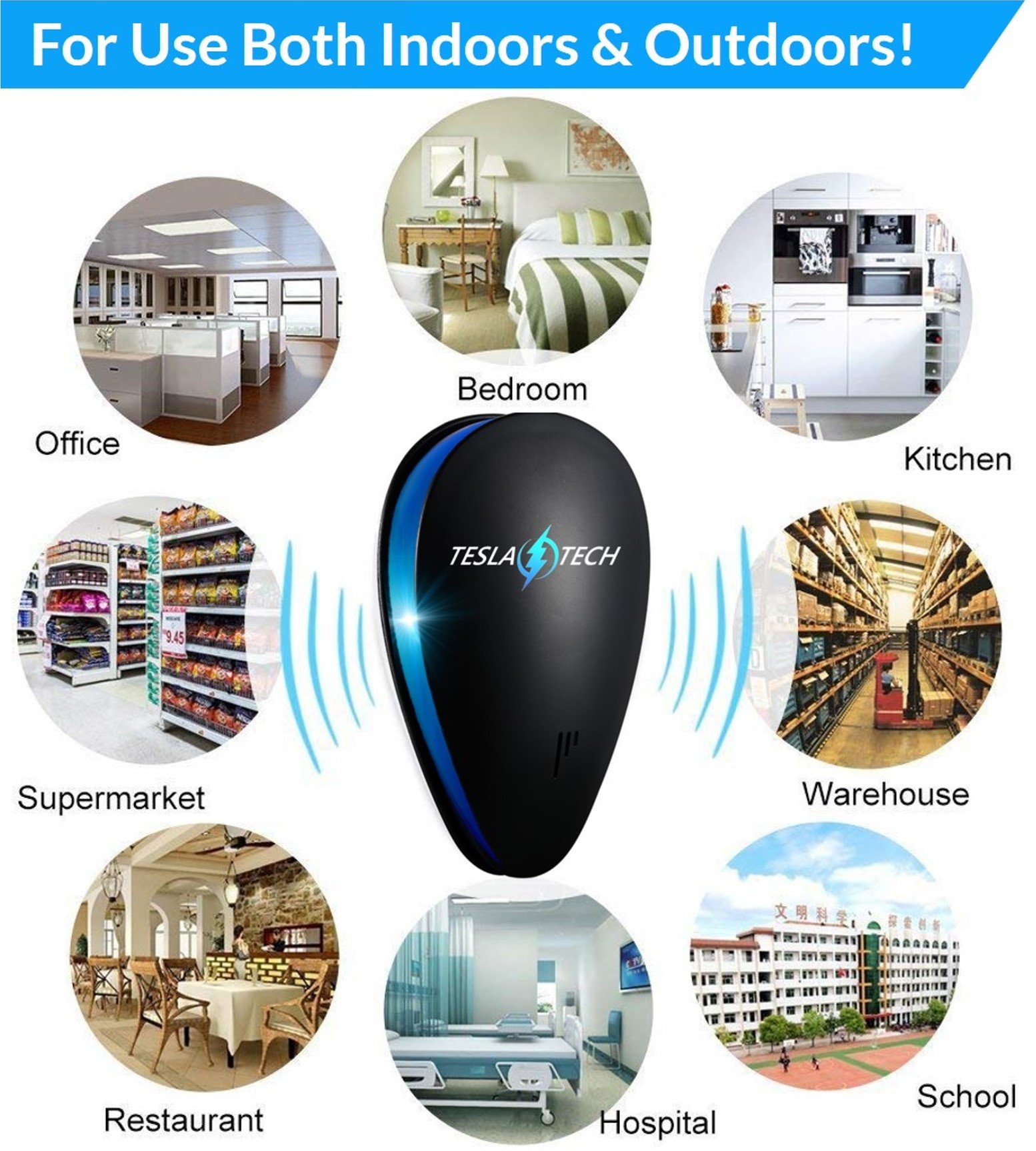 ULTRASONIC PEST REPELLENT 6-PACK & 4 MOSQUITO BRACELETS [2018 NEW MODEL] Electronic Plug In Repeller to Control Rats, Mice, Mosquitos,Insects, Spiders, Fleas, Roaches, Eco-Friendly - Baby & Pet Safe!