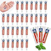 HOFASON 50 Tubes Bulk Travel Size Toothpaste 0.18 oz, Extra Small 2.28x0.78 inches Disposable Travel Size Bulk Mini Toothpaste Peppermint for Bad Breath, Guests, Homeless, Hotel, Charity Toiletries