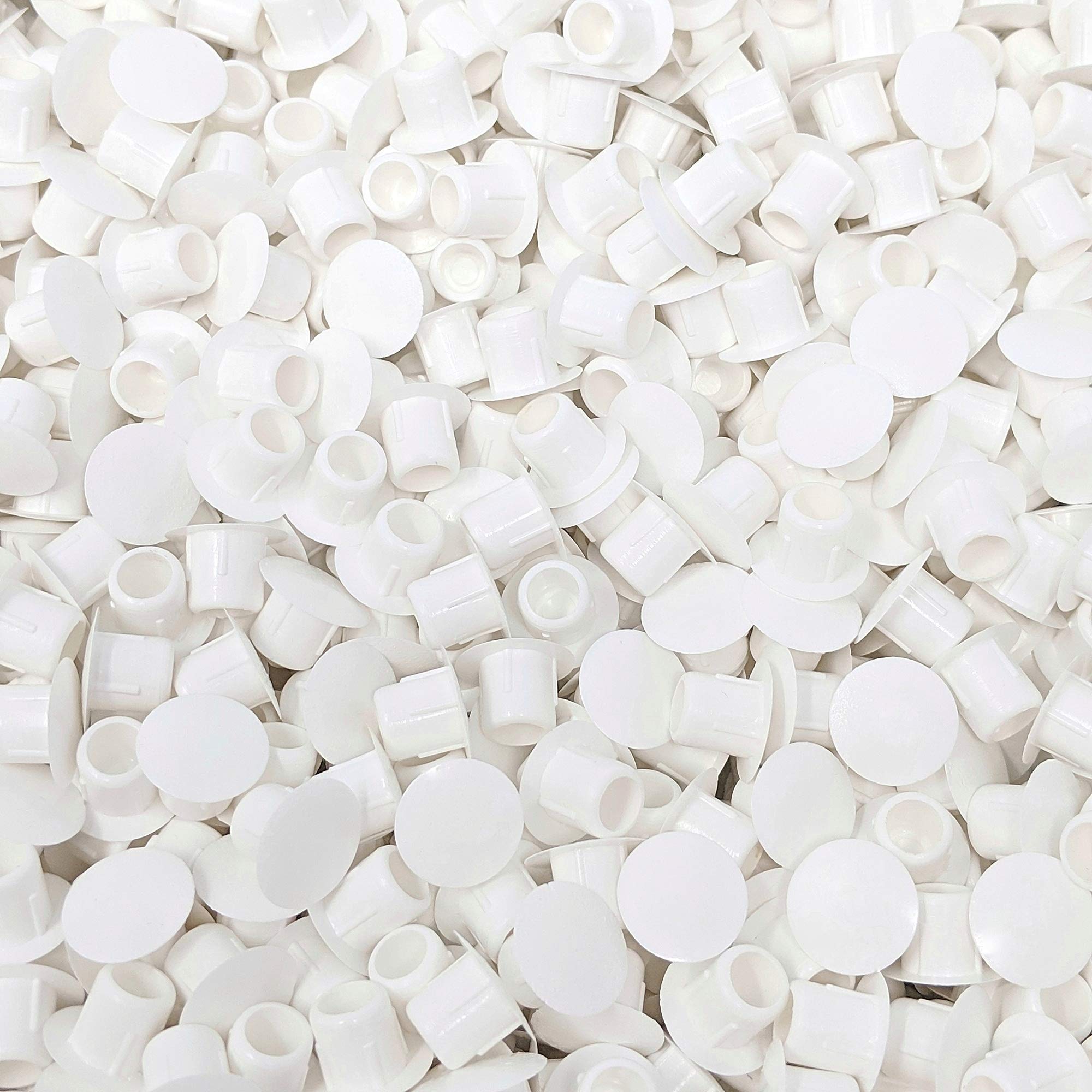 M8 Plastic Hole Plugs (Pack of 50, White) - Made in Germany
