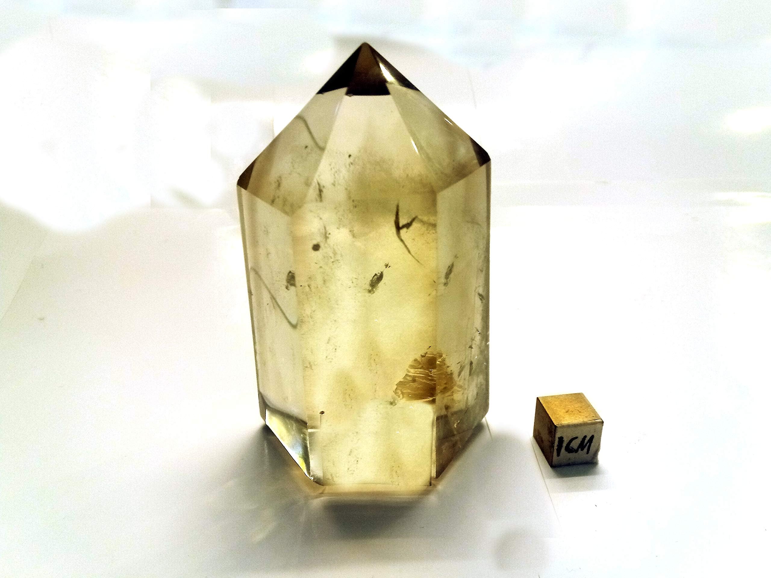 Fossil Cavern CLEAR CITRINE CRYSTAL POINT 100% NATURAL NO HEAT TREATMENT 220g 85mm A-GRADE WEALTH SUCCESS HEALING FC05