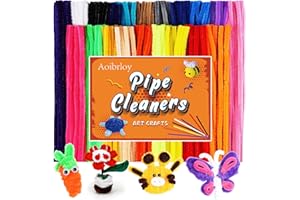 Aoibrloy 200PCS Pipe Cleaners Craft, 20 Colors Chenille Stems Bulk for Kids Arts and Crafts Projects Making and Decorations(12inch x 6mm)