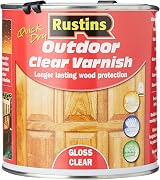 Rustins EAVG1000 Quick Dry Outdoor Clear Varnish 1L Gloss
