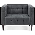 Christopher Knight Home McLarnan Club Chair, Charcoal + Brown