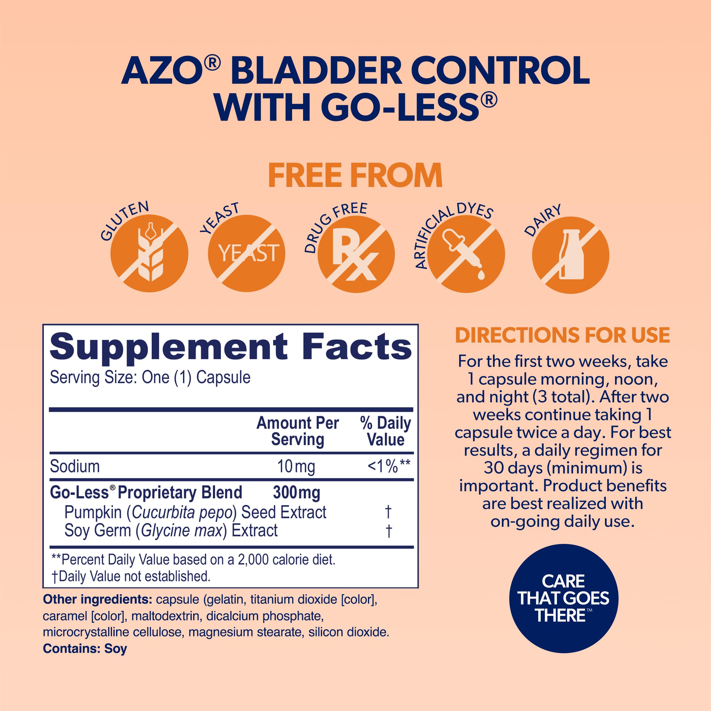 AZO Bladder Control with Go-Less® & Weight Management Dietary Supplement | Helps Reduce Occasional Urgency* | Promotes Healthy Metabolism* | Supports a Good Night’s Sleep* | 48 Capsules