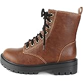 Soda FIRM - Lug Sole Combat Ankle Bootie Lace up w/Side Zipper