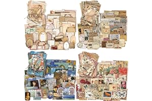 400 Sheets Scrapbook Paper, 4 Themes Retro Mixed Special Paper, Aesthetic Vintage Scrapbooking Supplies Pack,Decorative Paper