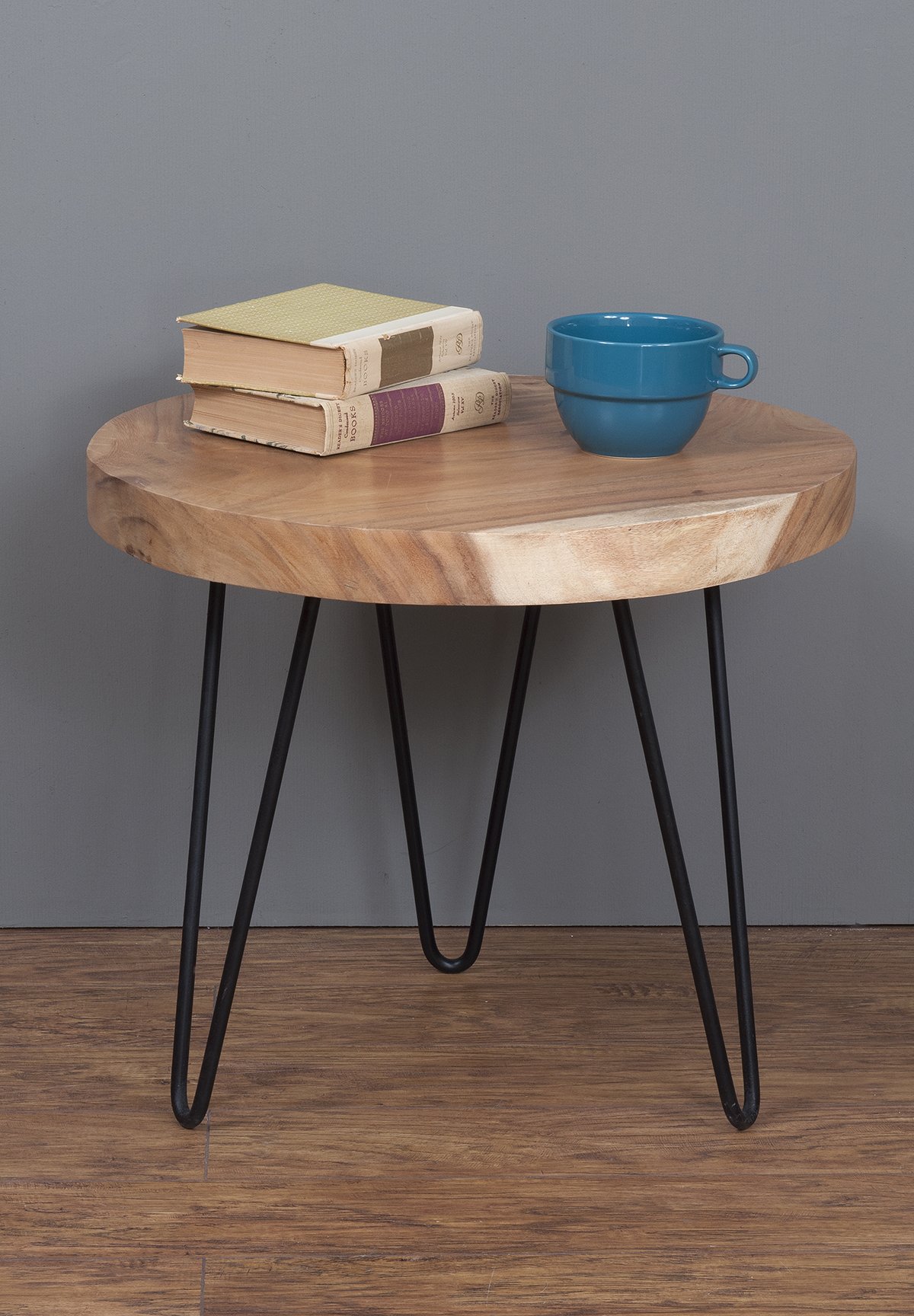 East at Main Larkin Brown Teakwood Round Accent Table, (22x22x19) eBay