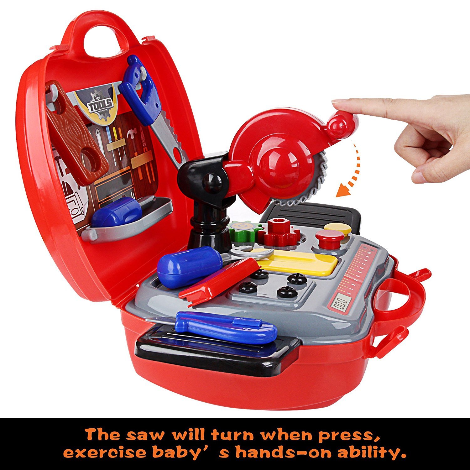 全品送料0円 B07bh8d79x ツールボックス 6772 23ピース 女の子 男の子 幼児 子供 素晴らしいギフト ごっこ遊び用具 調理器具など 食べ物のごっこ遊びセット qセット スーパークールトイ 大工さん 4 H Org