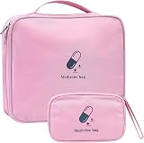 LJAPPLIED First Aid Kit Bags 2Pcs Pink Oxford Cloth Waterproof Portable Travel view 1