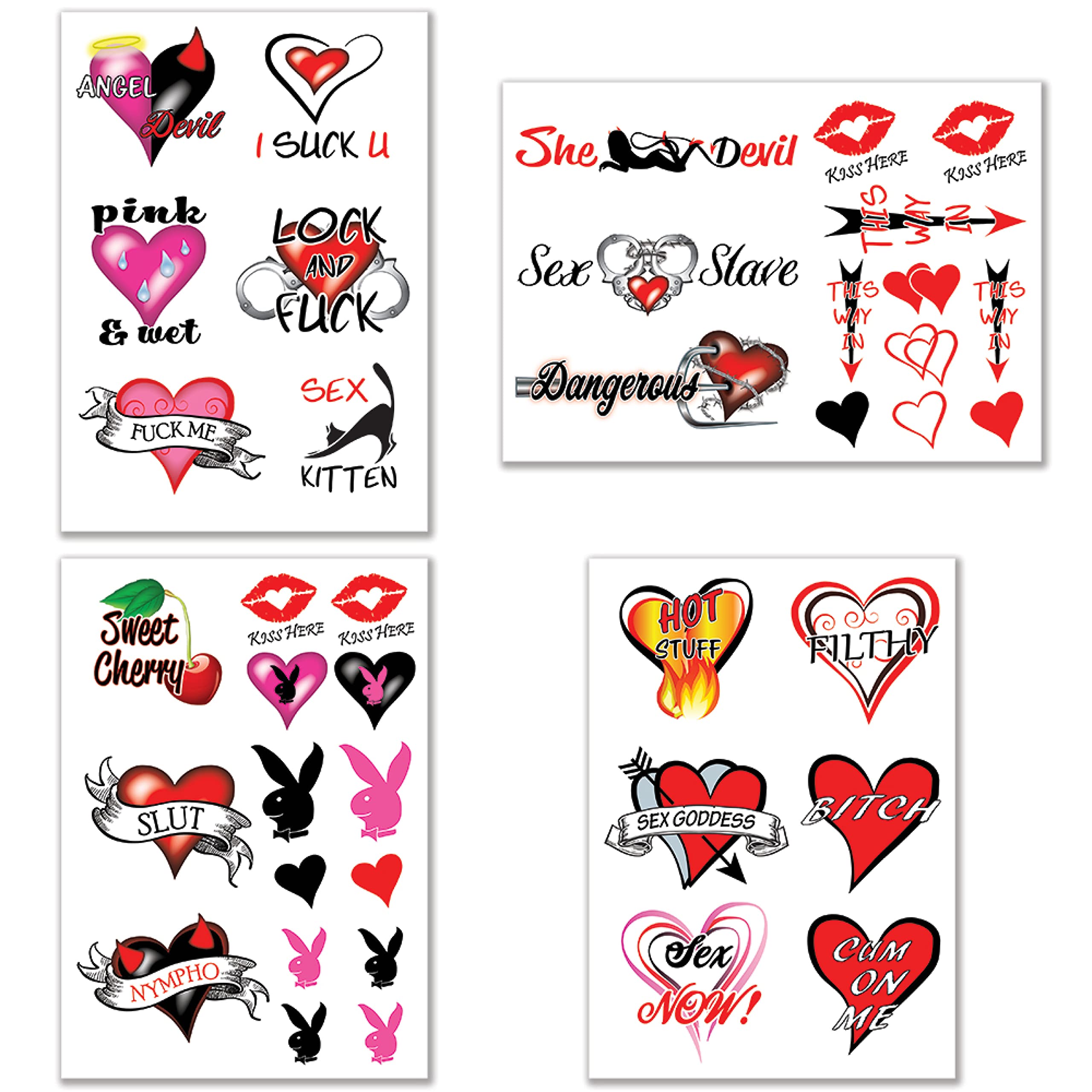 40+ Sexy Naughty Temporary Tattoos for Women Ladies- Adult Fun for Lower Back Legs Arms Butt Stomach