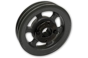 PRO-EDGE INDUSTRIAL PNEUMATICS AND CONTROLS Double Groove 7.25" Cast Iron Electric Motor " H " Pulley/Sheave, Bushing Included, for 3/8" and 1/2" Top Width 3L/A/AK/4L/4LK Section V Belt, 2 Groove (1-1/8" Shaft / 1.125" Bore, 2AK74H)