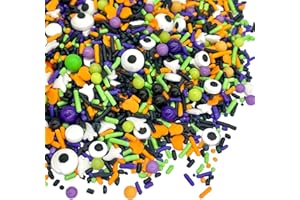 Manvscakes Halloween Sprinkles - Sprinkles For Cake Decorating, Edible Themed Sprinkles For Cookie Decorating, Chocolate Desserts, Cupcakes, Ice Cream, Caramel Apples, Ghost and Pumpkin Sprinkles 8oz