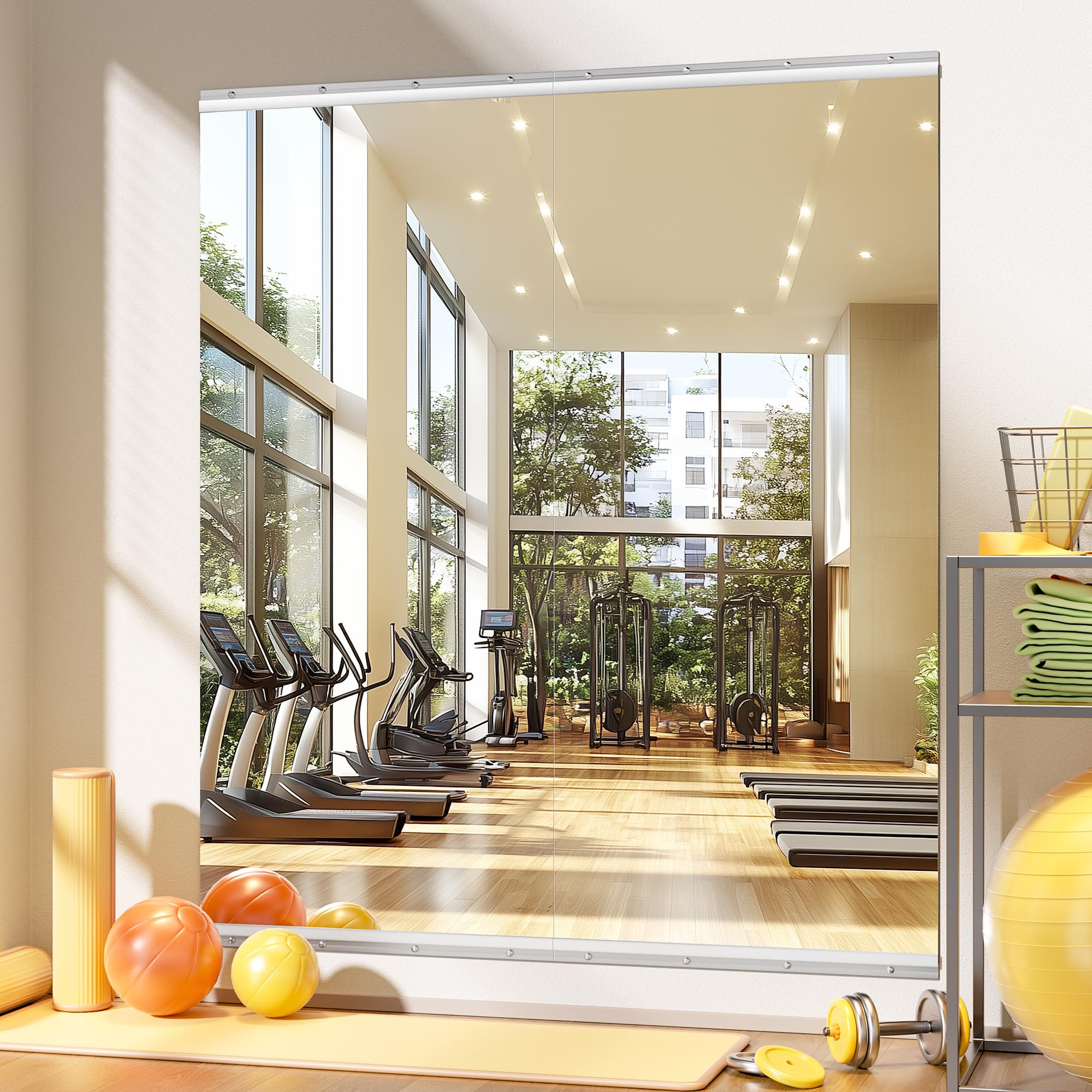 Photo 1 of ***IMAGE REFERENCE***WINNICE Home Gym Mirror, 71'' x 32'' x 1PACS, Large Full Body Mirror for Yoga, Frameless Tempered Glass, Wall Mounted for Home Gym, Garage, Bedroom, Bathroom