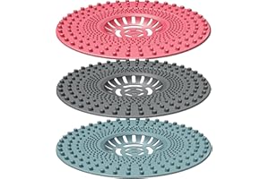 KIDPET 3 Color - Silicone Hair Catcher Shower Drain, Shower Drain Hair Catchers, Drain Cover, Bathroom Sink Drain Strainer,Hair Trap Collector Protector, Bathtub Tub Stopper Accessories Gadgets for Bath