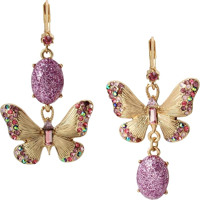 Betsey Johnson Butterfly Mismatch Earrings Jewelry