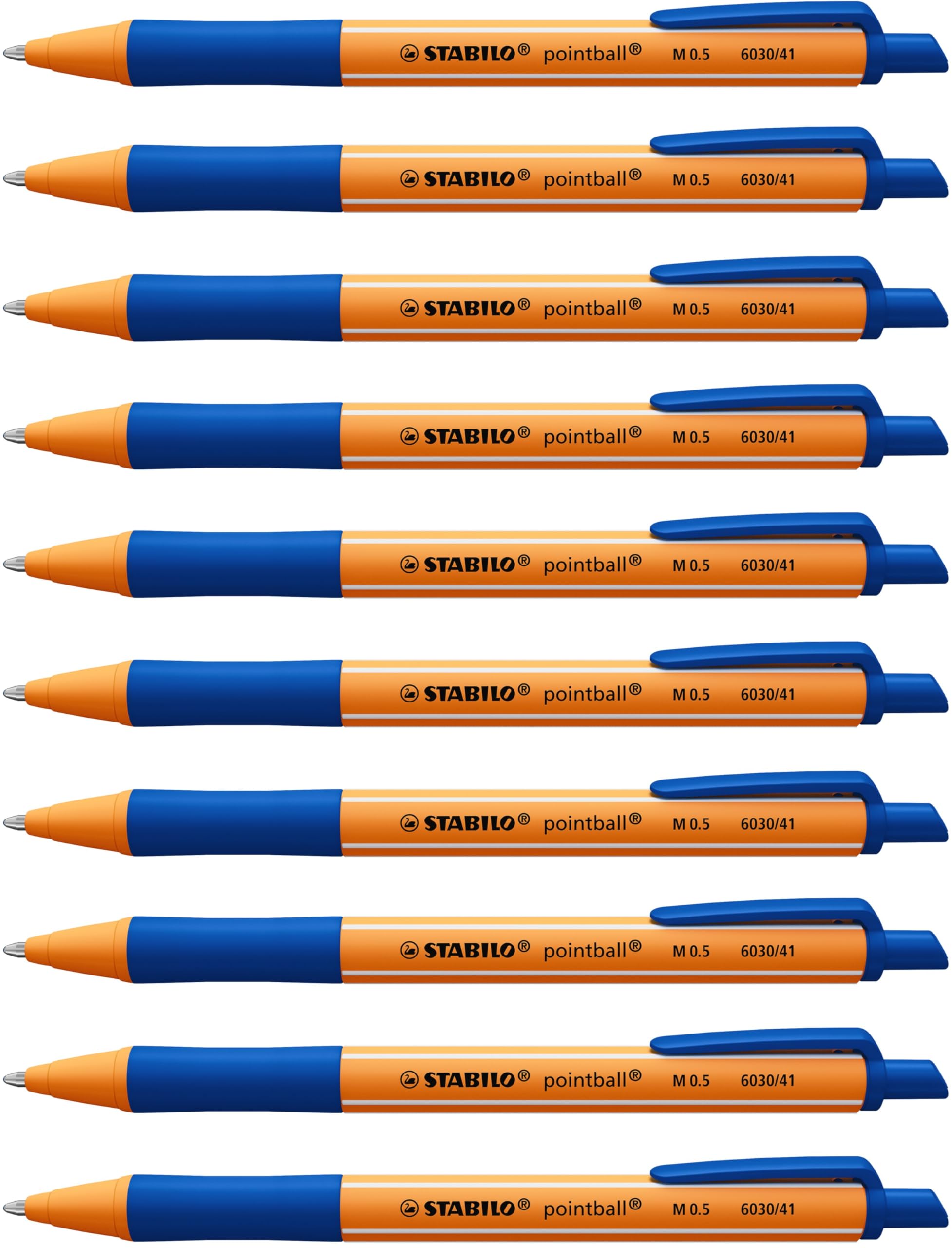 STABILO pointball - Ballpoint Pen - Pack of 10 - Blue