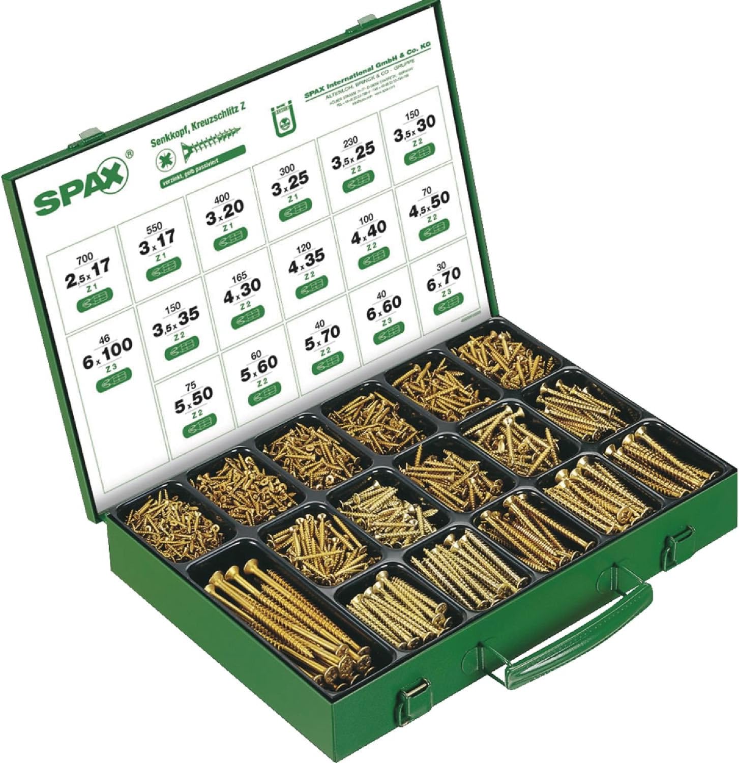 Spax Screw Set Mounting Box with Different Size, 4000009100009