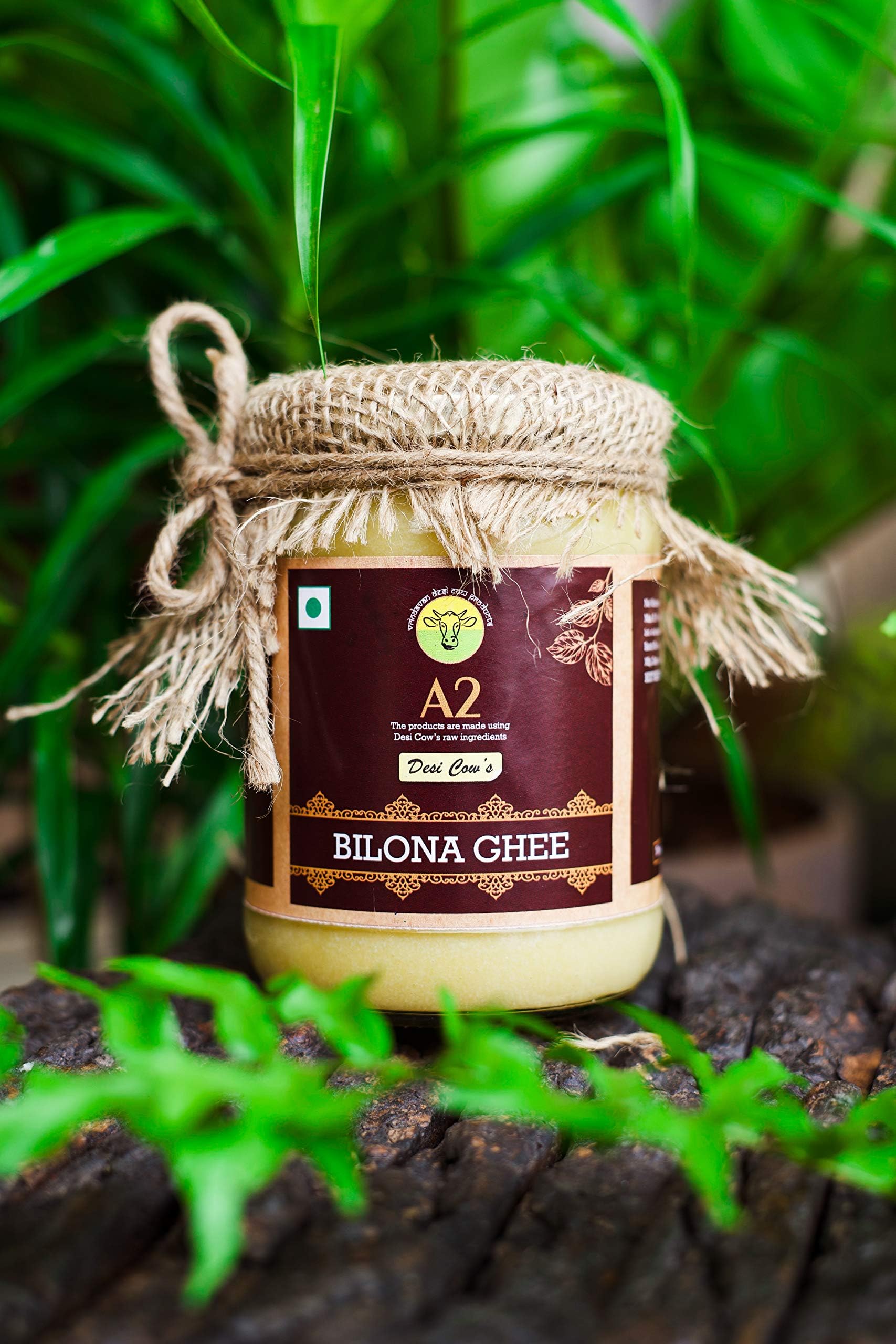 A2 Organics Grass Fed Desi Cow's A2 Ghee (250ml) - Made Using Traditional Bilona Method ( Handchurned)