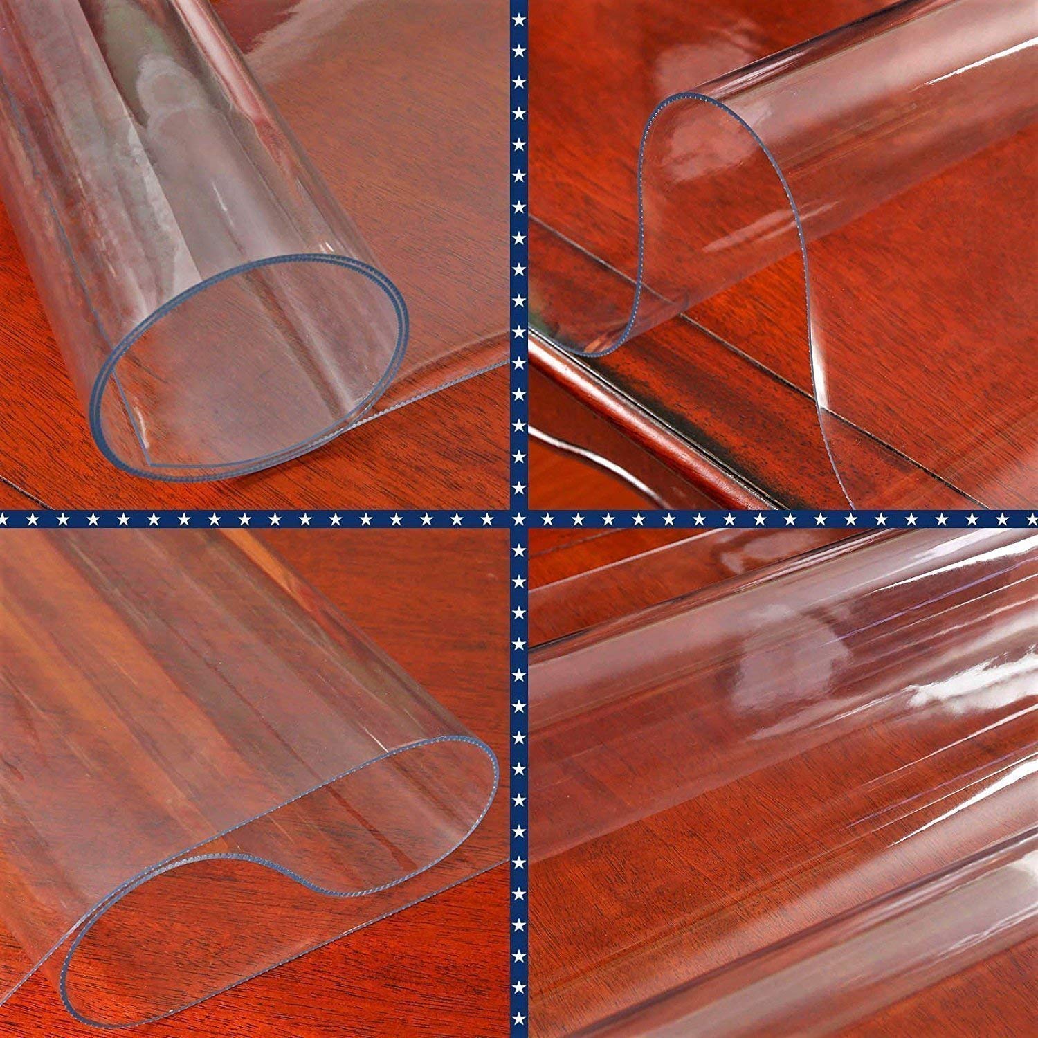 Eco Thick PVC Round Table Protector Clear Plastic Round Tablecloth