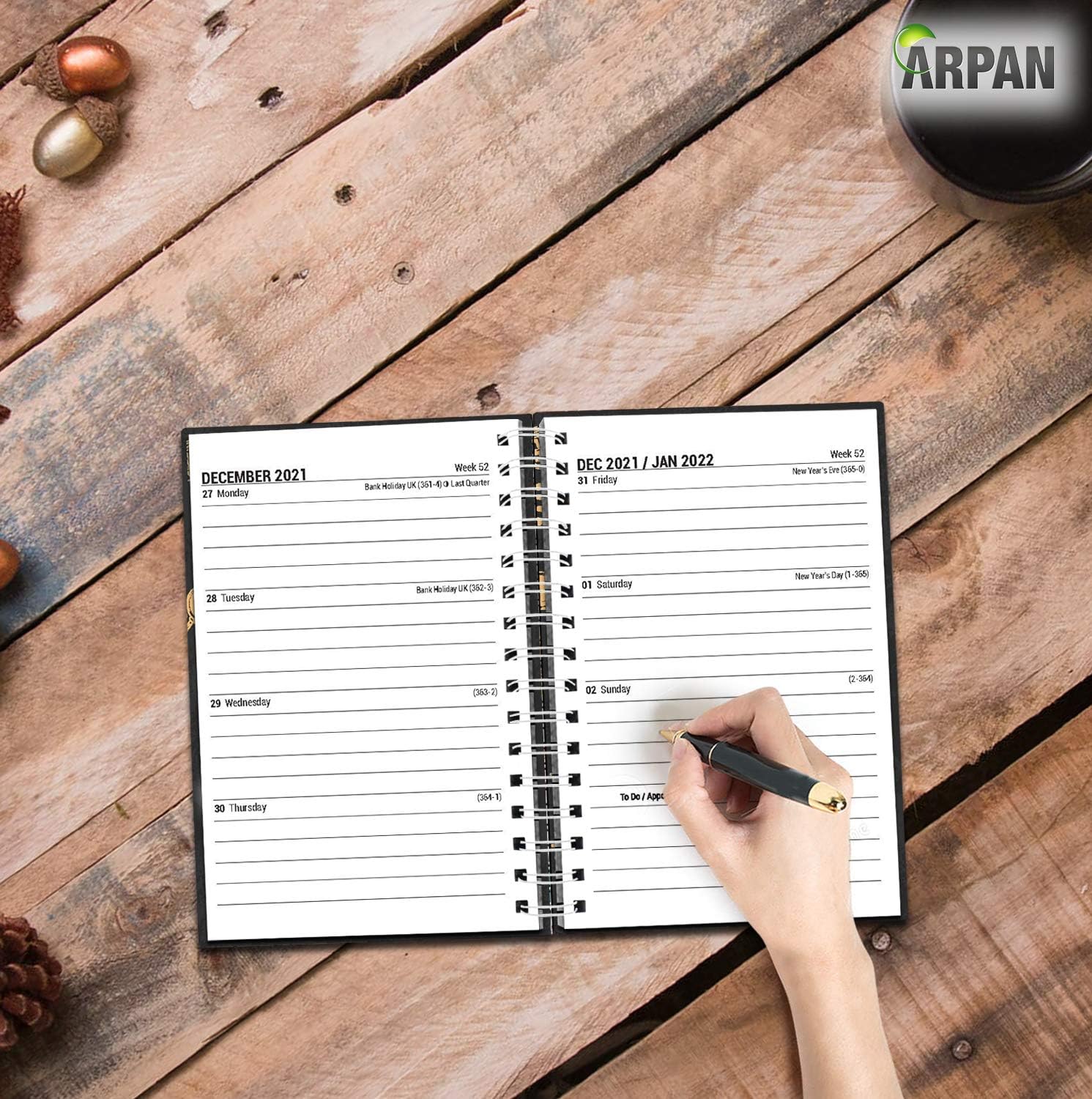 2026 Diary A5 Wiro Weekly Planner Runs Jan 2026 - Dec 2026 with Monthly Overview Pages Perfect for The Home Office or Bag - Image 4