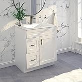 30" Shaker Bathroom Vanity Sink Base with Drawers (Ready-to-Assemble) (White Shaker Vanity Base)