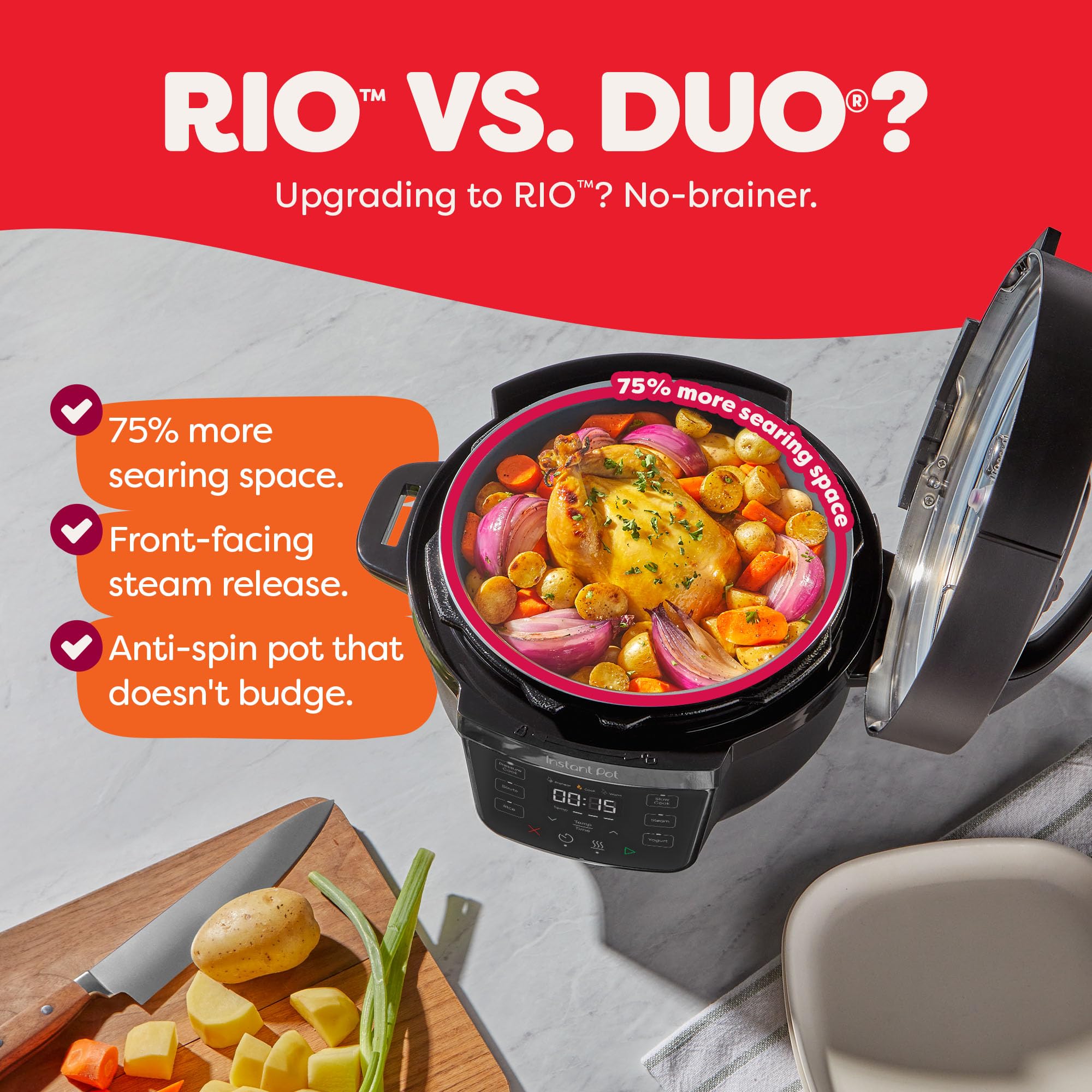 Instant Pot 4QT RIO Mini 7-in-1 Multi-Cooker, Pressure Cooker, Slow cook, Sauté, Steam, Rice Maker, Yogurt, & Warmer, Black, 4 Quarts