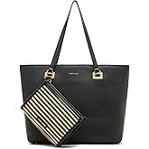 Anne Klein Womens Work Tote with Pouch, Black