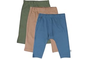 HonestBaby Multipack Harem Pants Roomy Fit Pull on Bottoms 100% Organic Cotton for Infant Baby Boys, Girls, Unisex