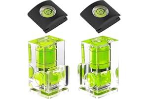Hot Shoe Level, 4Pack ChromLives Hot Shoe Bubble Level Camera Hot Shoe Cover 2 Axis Bubble Spirit Level Compatible with DSLR Film Camera Canon Nikon Olympus,Combo Pack - 2 Axis and 1 Axis