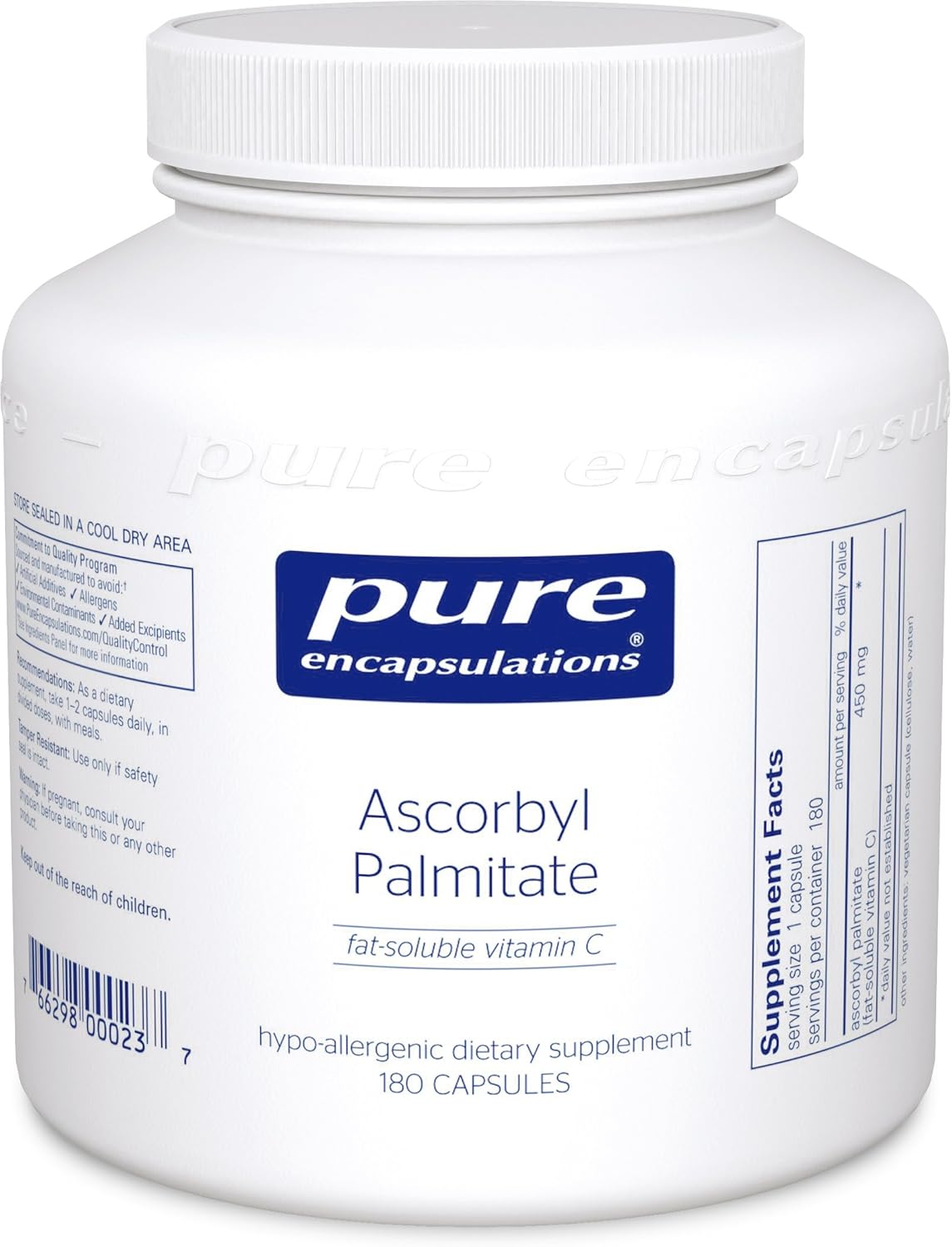 Pure Encapsulations Ascorbyl Palmitate Hypoallergenic