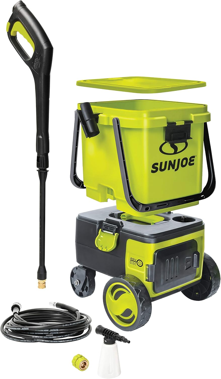 Sun Joe 24V-X2-PW1200 1196 Max PSI 1 GPM 48-Volt iON+ Cordless Portable Pressure Washer Kit w/ 2 x 4.0-Ah Batteries and Charger : Garden & Outdoor