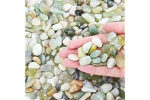 SIDONG 5 LB Jade Pebbles, 2/5 Inch Natural Decorative Polished Jade Stones, Jade River Rocks for Succulents, Cactus, Vases, Indoor Plants, Garden Landscaping, Bamboo
