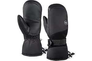 Tough Outdoors Adult Ski Mittens - Waterproof Winter Gloves Men & Women - Thermal Fleece Lining for Cold Weather Gear