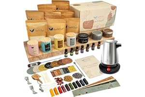 SoftOwl Premium Soy Candle Making Kit with Electric Melter - Soy Wax, Big 7oz Jars & Tins, 7 Pleasant Scents, Color Dyes & More - Perfect as Home Decorations - DIY Starter Scented Candles Making Kit