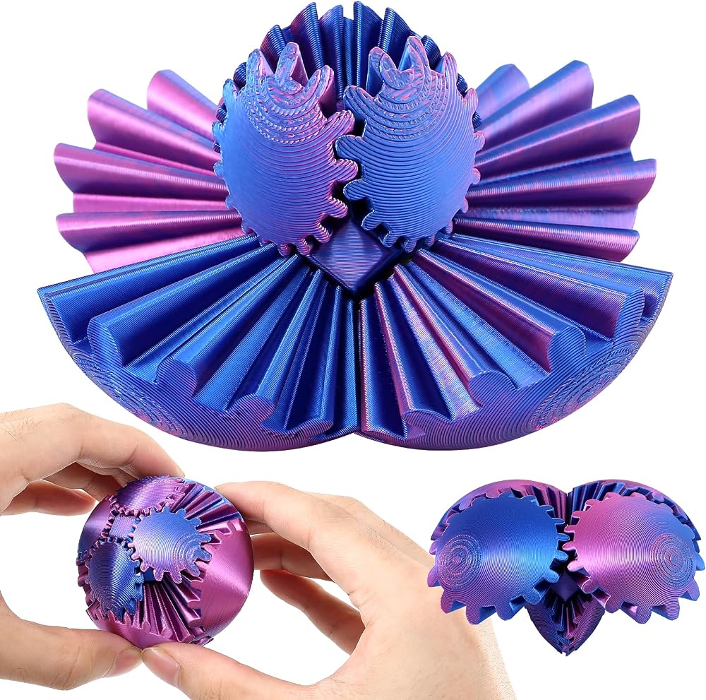 RZCOMP Gear Ball Fidget Toy 3D Printed Sphere for Stress Relief Anxiety Kids