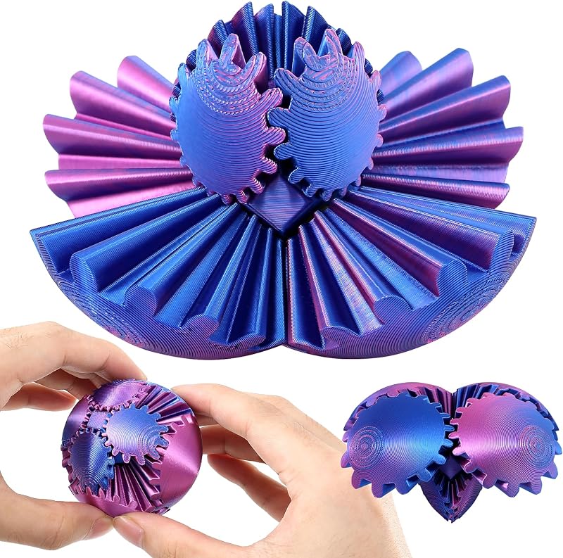 RZCOMP Gear Ball Fidget Toy 3D Printed Sphere for Stress Relief Anxiety Kids