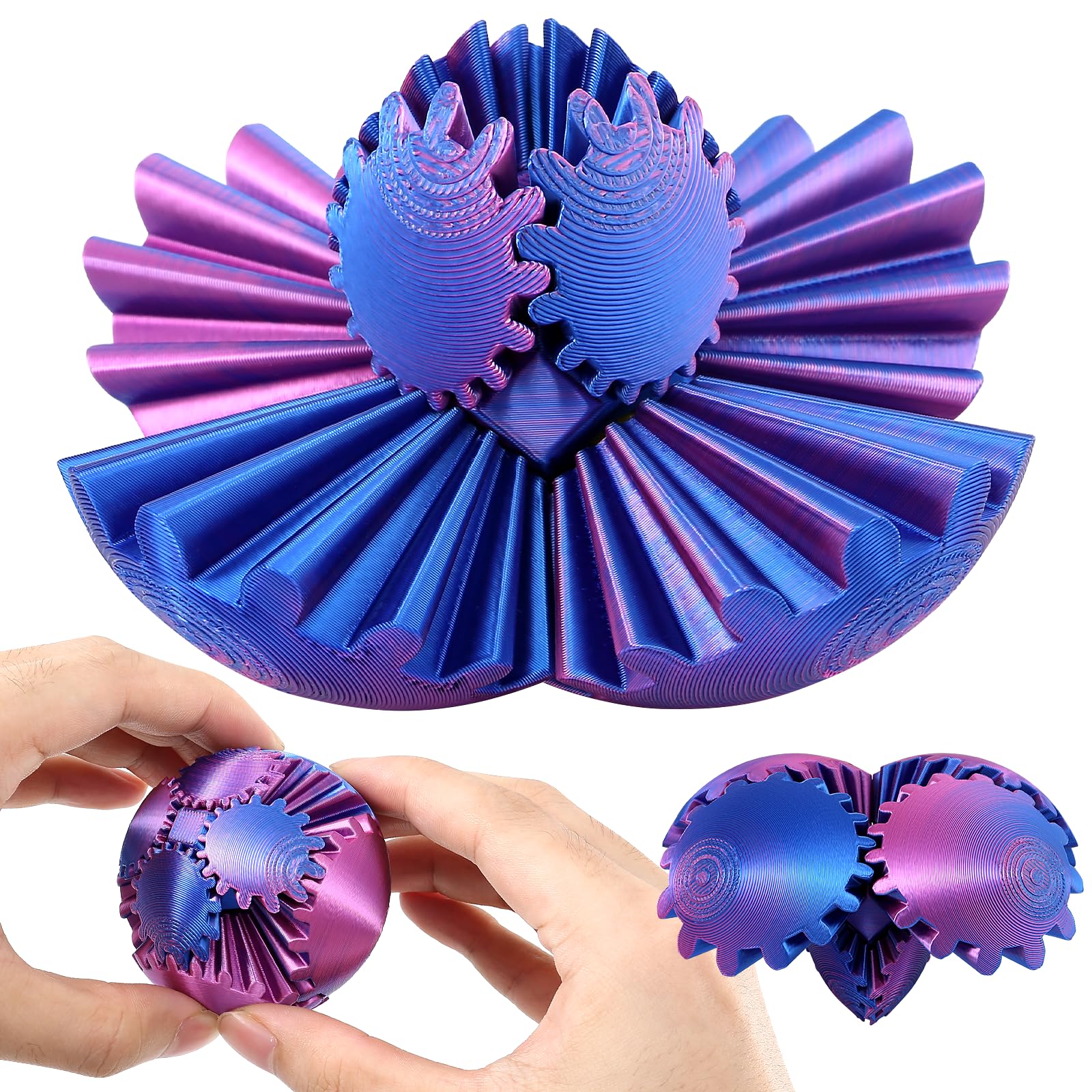 RZCOMP Gear Ball Fidget Toys,3D Printed Gear Ball Sphere Fidget Toys for Stress Relief Anxiety,Gift for Kids and Adults